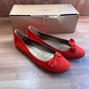 J.Crew Lucia red suede ballet flats size 8.5